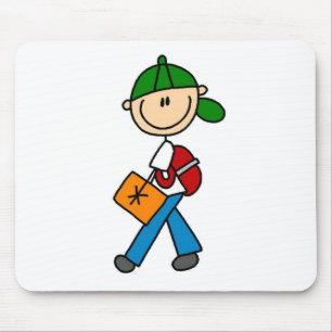 School Boy With Backpack Mousepad