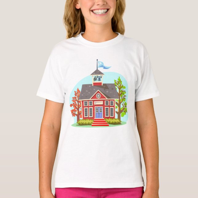 School Building Girls T-Shirt (Front)