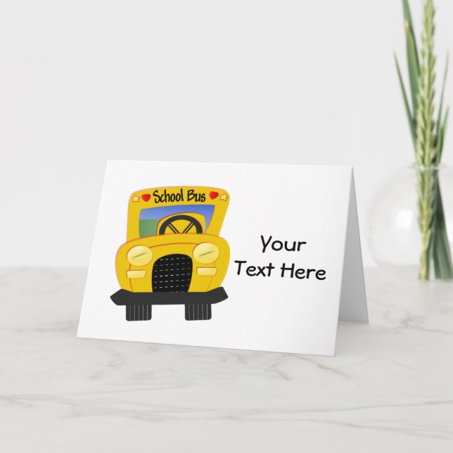 School Bus 2 (Customizable) Card (Front)