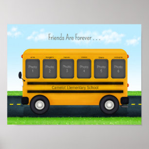 School Bus 6 Photo Frame Custom Best Friends Poster