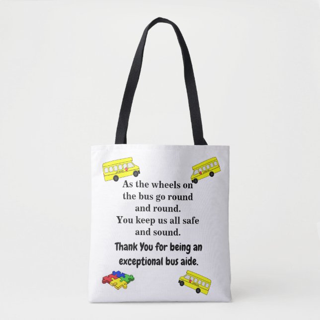 School Bus Aide Tote Bag (Front)