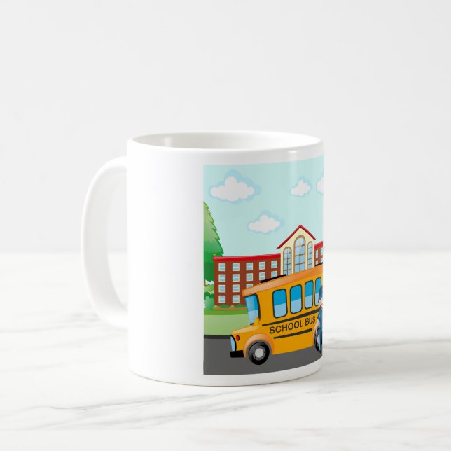 School Bus And Driver Coffee Mug (Front Left)