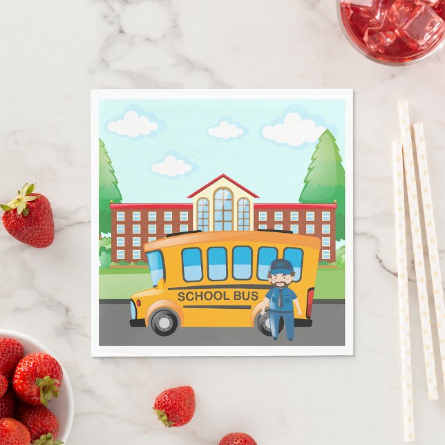 School Bus And Driver Napkin (Creator Uploaded)