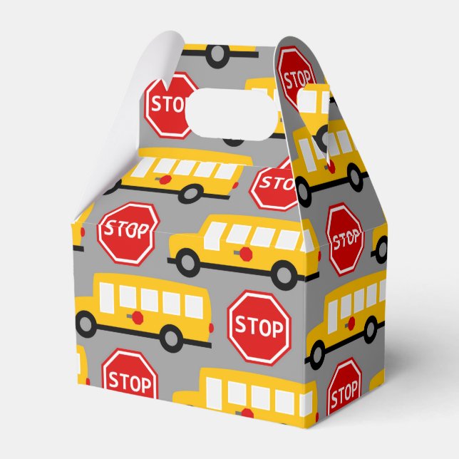 School Bus and Stop Sign Favor Box (Front Side)