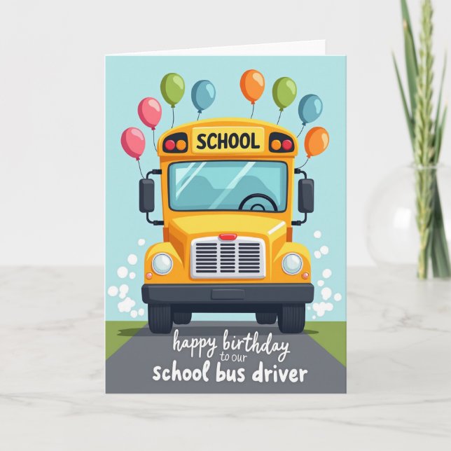 School Bus Birthday Card (Front)