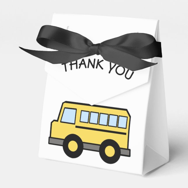 School Bus Birthday Favor Box (Front Side)
