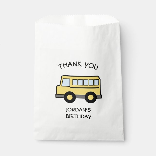 School Bus Birthday Favour Bag (Front)