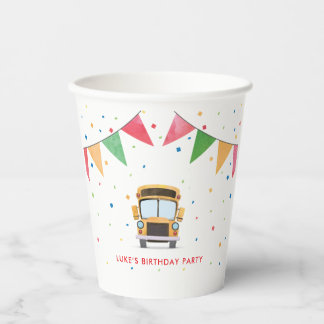 School Bus Birthday Party Paper Cups