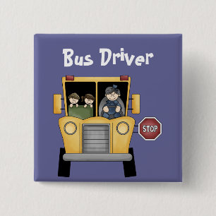 School Bus ~ Bus Driver Customizable Button