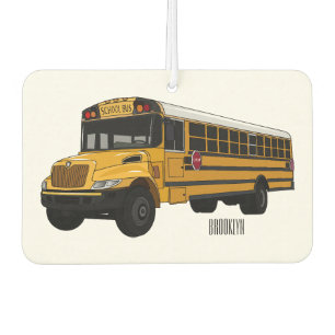 School bus cartoon illustration  air freshener