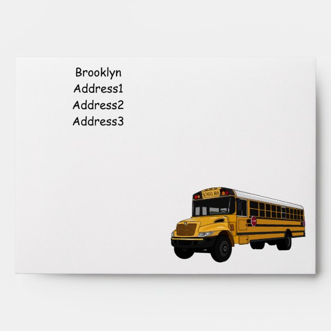 School bus cartoon illustration envelope (Front)