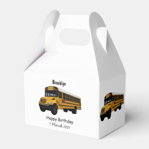 School bus cartoon illustration  favor box
