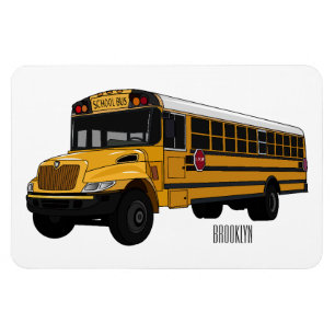 School bus cartoon illustration   magnet