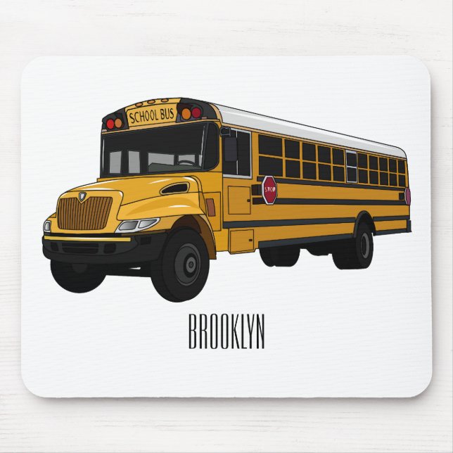 School bus cartoon illustration   mouse pad (Front)