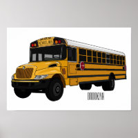 School bus cartoon illustration 