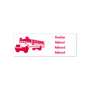 School bus cartoon illustration  self-inking stamp