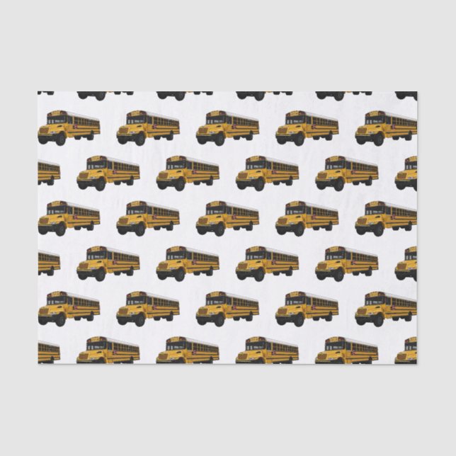 School bus cartoon illustration tissue paper (Front)