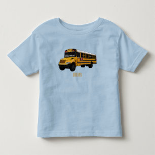 School bus cartoon illustration toddler t-shirt