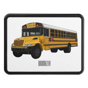 School bus cartoon illustration  trailer hitch cover