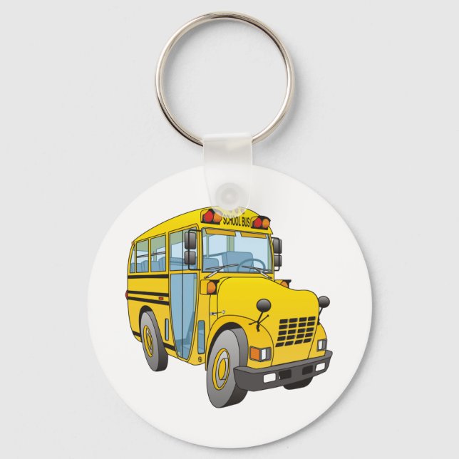 School Bus Cartoon Keychain (Front)