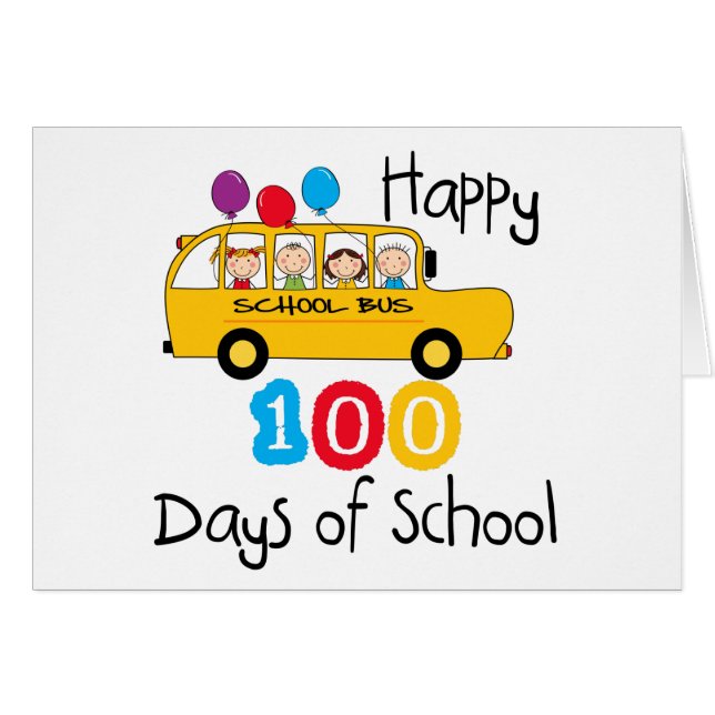 School Bus Celebrate 100 Days (Front Horizontal)