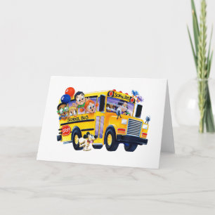 School Bus Children Card