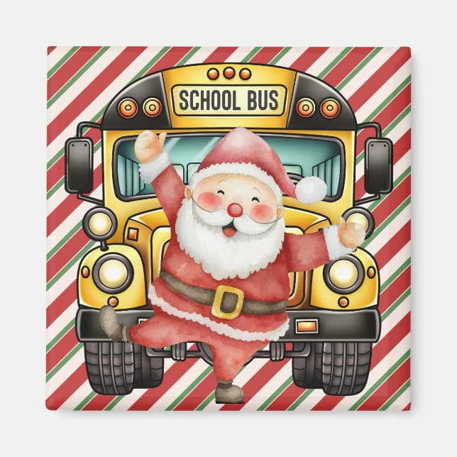 School Bus Christmas for Driver Magnet (Front)