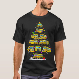 School Bus Christmas Tree Funny Santa Bus Driver P T-Shirt