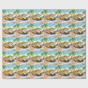 School Bus Christmas with Santa  Wrapping Paper