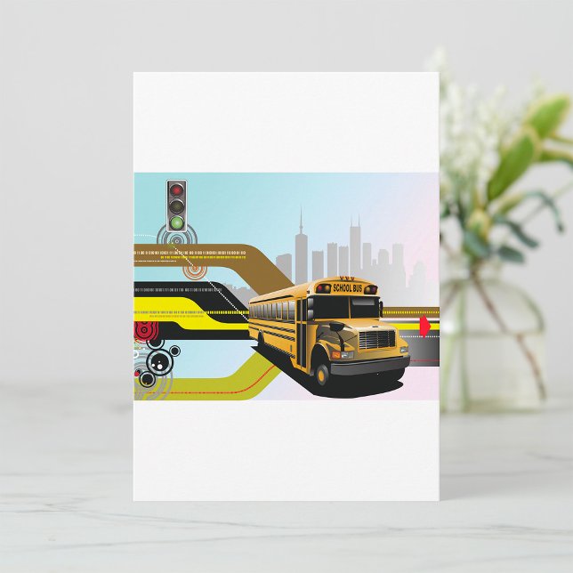 School Bus City Scene Invitation (Creator Uploaded)