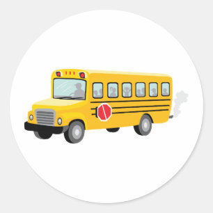 School Bus Classic Round Sticker