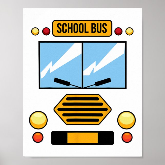 School Bus Costume Cool Easy Vehicle Halloween Gif Poster (Front)
