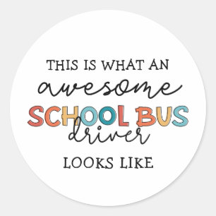 School Bus Driver Appreciation Funny Gift Classic Round Sticker