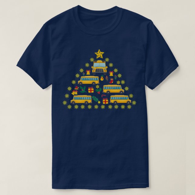 School Bus Driver Christmas Tree Classic TShirt (Design Front)