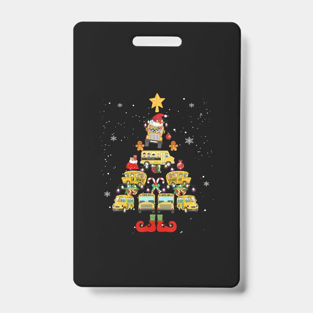 School Bus Driver Christmas Tree Gift Badge (Front)