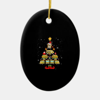 School Bus Driver Christmas Tree Gift Ceramic Ornament