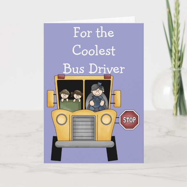 School Bus Driver Customizable Greeting Card (Front)