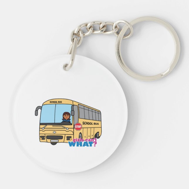 School Bus Driver Dark Keychain (Back)