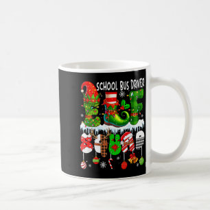 School Bus Driver Elf Squad Xmas Colorful Elf Hat Coffee Mug