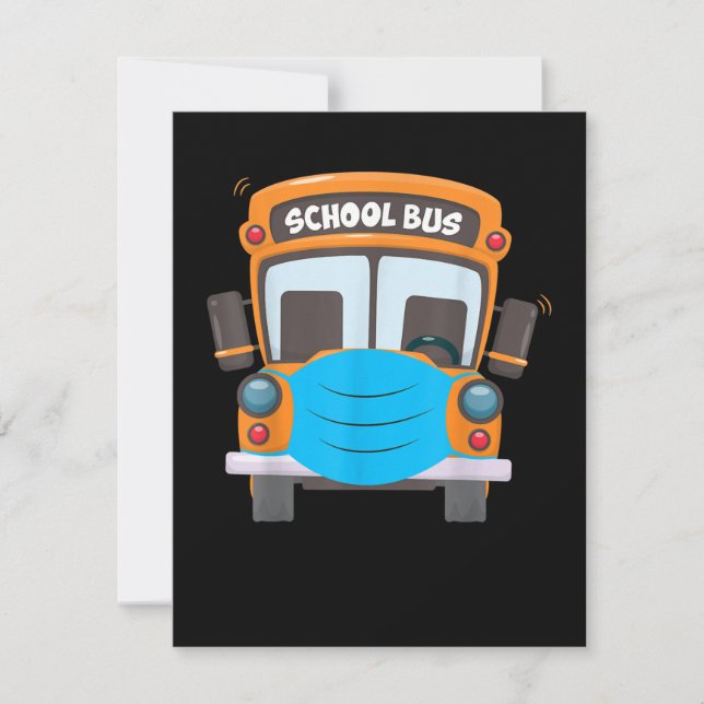 School Bus Driver Face Mask Funny Costume Xmas Card (Front)