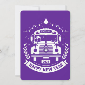 SCHOOL BuS DRIVER HAPPY NEW YEAR CARD