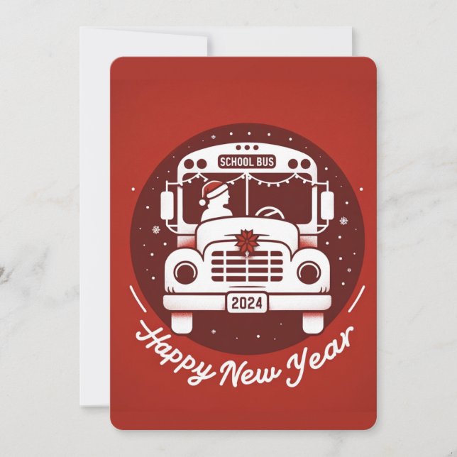 SCHOOL BuS DRIVER HAPPY NEW YEAR CARD (Front)
