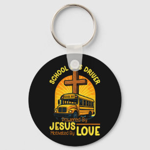 School Bus Driver Jesus Faith School Bus Driver Keychain