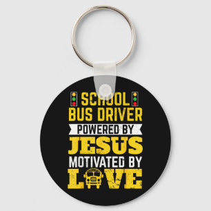 School Bus Driver Jesus Faith School Bus Driver Keychain