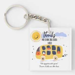 School Bus Driver Keyring, Thank You for Going the Keychain