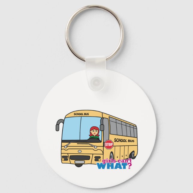 School Bus Driver Light/Red Keychain (Front)