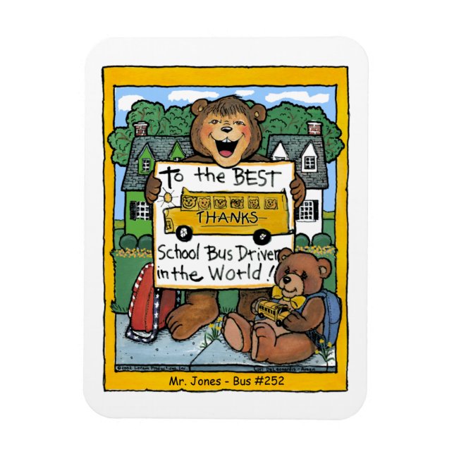 School Bus Driver Magnet, from a boy Magnet (Vertical)