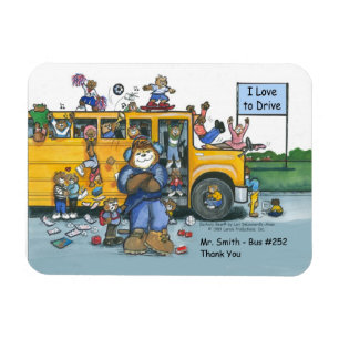 School Bus Driver Magnet, male driver Magnet