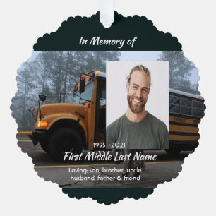 School Bus Driver Memorial Keepsake  Ornament Card