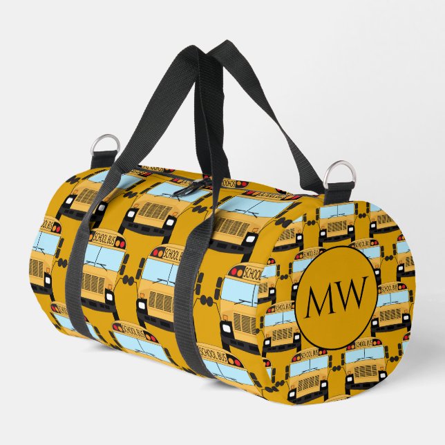 School Bus Driver Monogram Duffle Bag (Left Corner)